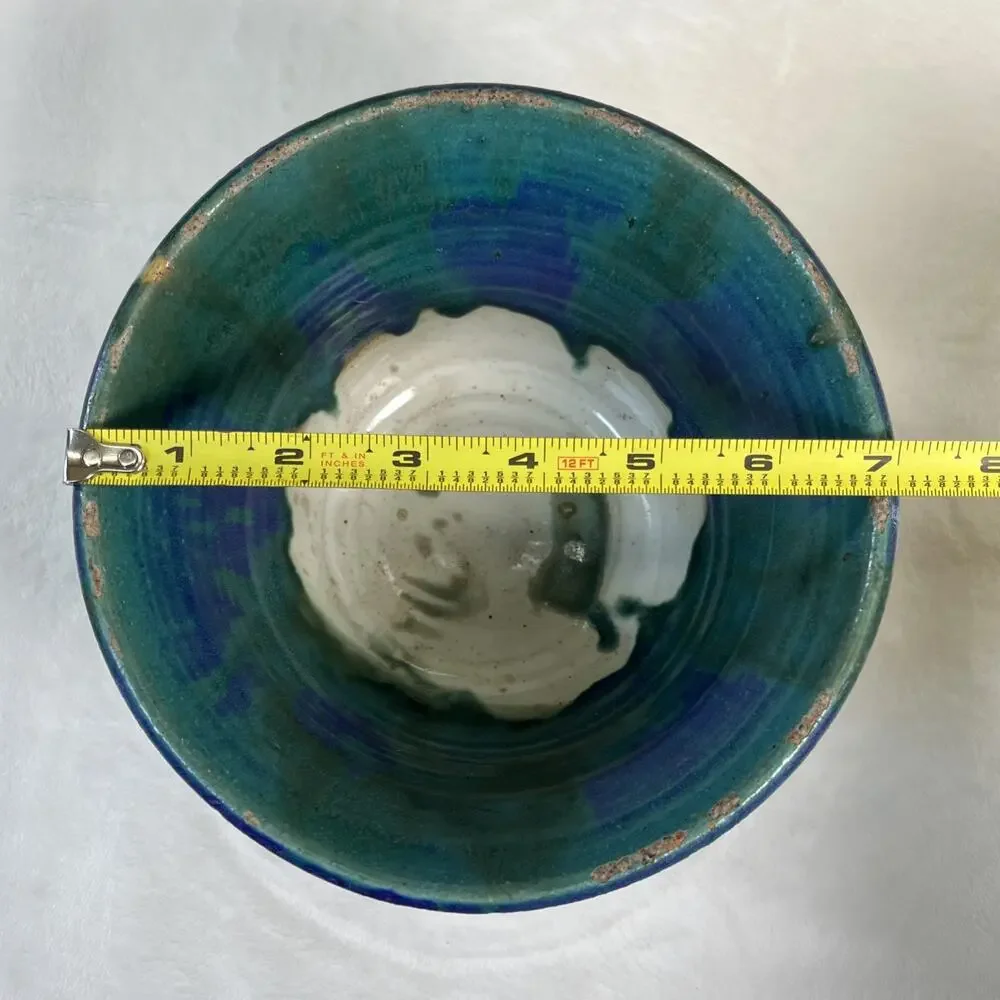 Studio Art Pottery Bowl Hand Thrown Signed Glazed 4